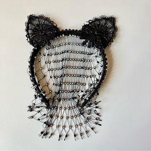 Cat Ears HeadBand With Diamond Face Covering